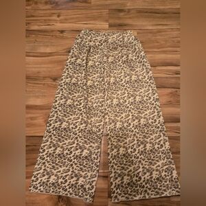 aerie Leopard Print Pants in Tan, Brown & Black